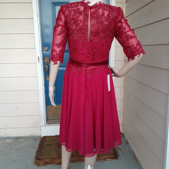 JJ'S House burgandy evening dress - Picture 4 of 6